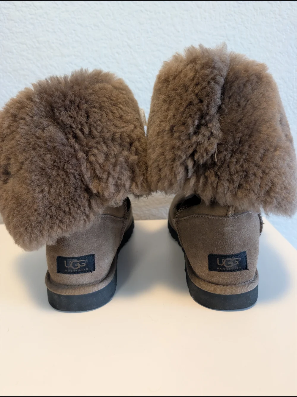 UGG Brown Bailey Button Triplet Tall Suede Winter Boots, US Size 9